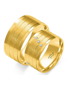 LOVRIN Obrączka ślubna złota 14k 585 z diamentami nowoczesna