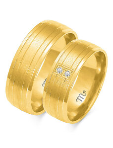 LOVRIN Obrączka z diamentami ślubna grawerowana złota 333