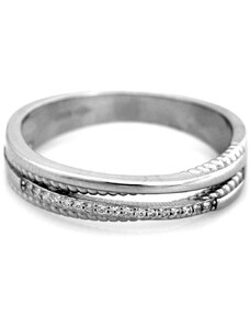 LOVRIN Srebrny pierścionek 925 obrączkowy z cyrkoniami