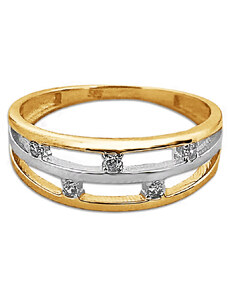 LOVRIN Złoty pierścionek 585 elegancki z cyrkoniami 1,91 g