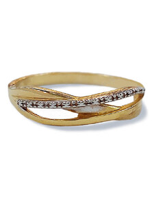 LOVRIN Złoty pierścionek 585 elegancki z białym złotem