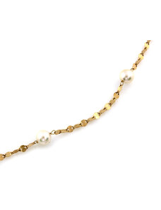 LOVRIN Złoty naszyjnik z perłami długi