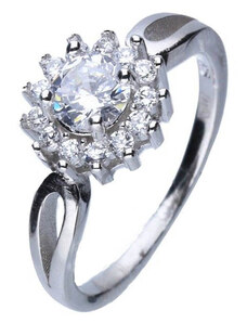 LOVRIN Srebrny pierścionek 925 biała elegancka cyrkonia r 16