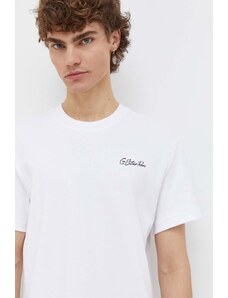 G-Star Raw t-shirt bawełniany męski kolor biały gładki