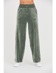 JUICY COUTURE Zielone spodnie Bexley Velour Track Pants, Wybierz rozmiar XS