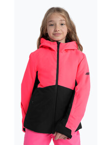 Kurtka narciarska dziecięca 4F F292 hot pink neon