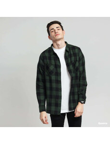 Koszula męska Urban Classics Checked Flanell Shirt Black/ Green