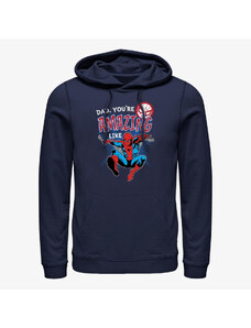 Męska bluza z kapturem Merch Marvel Spider-Man Classic - Amazing Like Dad Unisex Hoodie Navy Blue