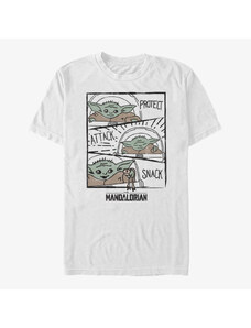Koszulka męska Merch Star Wars: The Mandalorian - Child Doodle Panels Unisex T-Shirt White