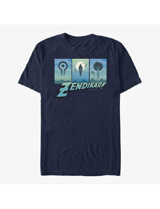 Koszulka męska Merch Magic: The Gathering - Zendikar Triptych Unisex T-Shirt Navy Blue