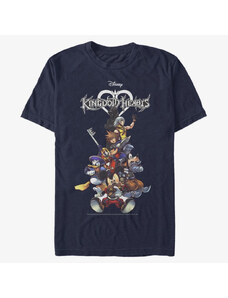 Koszulka męska Merch Disney Kingdom Hearts - Group With Logo Unisex T-Shirt Navy Blue