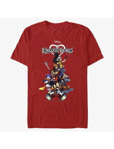 Koszulka męska Merch Disney Kingdom Hearts - Group With Logo Unisex T-Shirt Red
