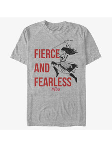 Koszulka męska Merch Disney Mulan: Live Action - Fierce and Fearless Unisex T-Shirt Heather Grey