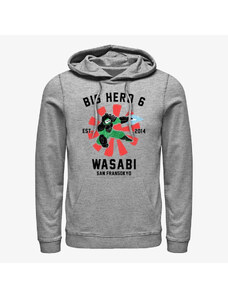 Męska bluza z kapturem Merch Disney Big Hero 6 Movie - Wasabi Collegiate Unisex Hoodie Heather Grey