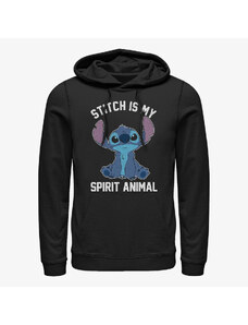 Męska bluza z kapturem Merch Disney Lilo & Stitch - Stitch Spirital Animal Unisex Hoodie Black