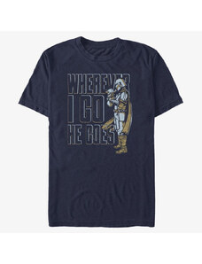 Koszulka męska Merch Star Wars: Mandalorian - It Follows Men's T-Shirt Navy Blue