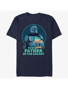 Koszulka męska Merch Star Wars: The Mandalorian - Best Father Men's T-Shirt Navy Blue