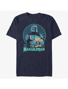 Koszulka męska Merch Star Wars: Mandalorian - Mando and Child Men's T-Shirt Navy Blue