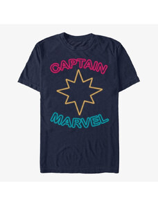 Koszulka męska Merch Captain Marvel: Movie - Captain Marvel Neon Men's T-Shirt Navy Blue