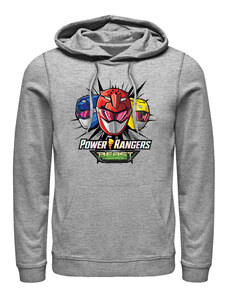 Męska bluza z kapturem Merch Hasbro Power Rangers - Beast Morphers Helmets Unisex Hoodie Heather Grey