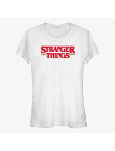 Koszulka damska Merch Netflix Stranger Things - Christmas Lights Logo Women's T-Shirt White