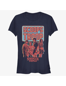 Koszulka damska Merch Netflix Stranger Things - Scoop Troop Women's T-Shirt Navy Blue