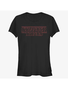 Koszulka damska Merch Netflix Stranger Things - Stranger Red Outline Logo Women's T-Shirt Black