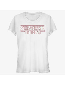 Koszulka damska Merch Netflix Stranger Things - Stranger Red Outline Logo Women's T-Shirt White
