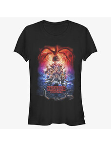 Koszulka damska Merch Netflix Stranger Things - Group Pumpkins Poster Women's T-Shirt Black