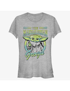Koszulka damska Merch Star Wars: The Mandalorian - Grogu Collegiate Women's T-Shirt Heather Grey