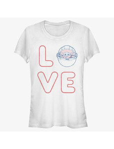 Koszulka damska Merch Star Wars: The Mandalorian - LOVE STACKED Women's T-Shirt White