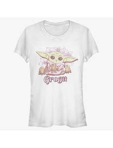 Koszulka damska Merch Star Wars: The Mandalorian - Grogu Cute Women's T-Shirt White