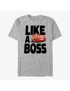 Koszulka męska Merch Pixar Cars 3 - Boss McQueen Unisex T-Shirt Heather Grey