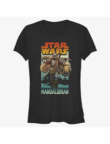 Koszulka damska Merch Star Wars: The Mandalorian - Mando on Foot Women's T-Shirt Black