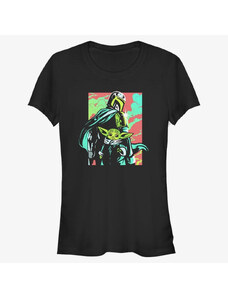 Koszulka damska Merch Star Wars: The Mandalorian - Neon Mando Women's T-Shirt Black