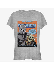 Koszulka damska Merch Star Wars: The Mandalorian - Signed Up For Poster Women's T-Shirt Heather Grey