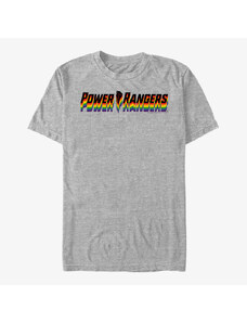 Koszulka męska Merch Hasbro Vault Power Rangers - Power Ranger Rainbow Stacked Unisex T-Shirt Heather Grey