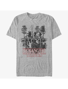 Koszulka męska Merch Netflix Stranger Things - Upside down Men's T-Shirt Heather Grey