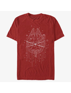 Koszulka męska Merch Star Wars: Classic - Falcon Christmas Line Art Men's T-Shirt Red