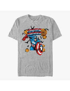 Koszulka męska Merch Marvel Avengers Classic - Captain Pumpkins Unisex T-Shirt Heather Grey