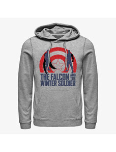 Męska bluza z kapturem Merch Marvel The Falcon and the Winter Soldier - Shield Sun Unisex Hoodie Heather Grey