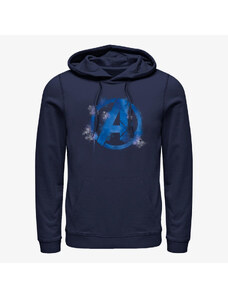 Męska bluza z kapturem Merch Marvel Avengers: Endgame - Avengers Spray Logo Unisex Hoodie Navy Blue