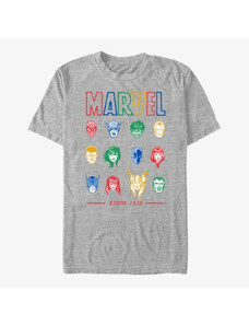 Koszulka męska Merch Marvel Avengers Classic - Primary Faces Unisex T-Shirt Heather Grey