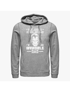 Męska bluza z kapturem Merch Marvel Avengers Classic - Invincible Dad Man Unisex Hoodie Heather Grey