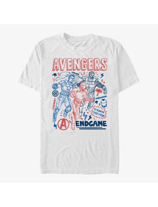 Koszulka męska Merch Marvel Avengers: Endgame - Earths Mightiest Doodles Unisex T-Shirt White