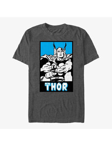 Koszulka męska Merch Marvel Avengers Classic - Thor Poster Unisex T-Shirt Dark Heather Grey