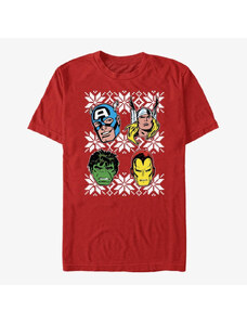 Koszulka męska Merch Marvel Avengers Classic - Super Heads Unisex T-Shirt Red