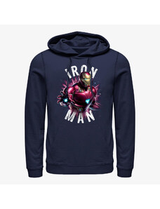 Męska bluza z kapturem Merch Marvel Avengers: Endgame - Iron Man Burst Unisex Hoodie Navy Blue