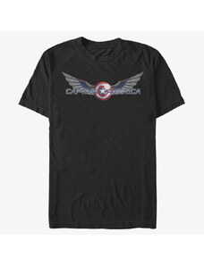 Koszulka męska Merch Marvel The Falcon and the Winter Soldier - Shiny Shield Unisex T-Shirt Black