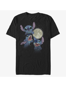 Koszulka męska Merch Disney Lilo & Stitch - Three Stitch Moon Unisex T-Shirt Black